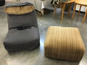 B&B Italia Le Bombole chair & footstool - before