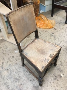 Leather dining chair - before