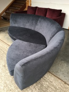 Conran sectional in velvet