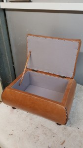 Leather studded footstool