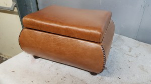 Leather studded footstool