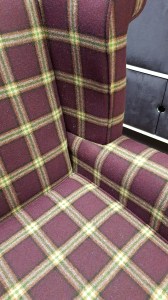Wingback in plaid wool