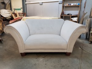 Silver loveseat
